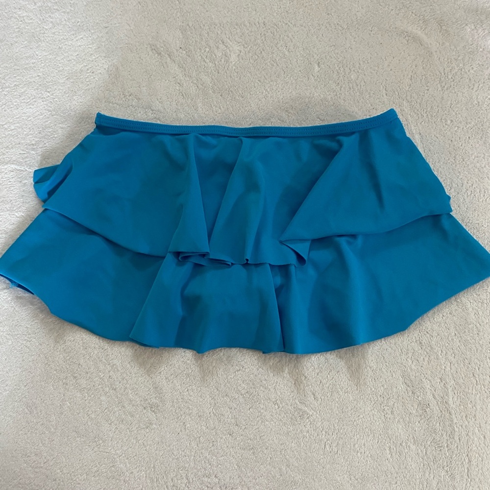 NWOT Lands' End girls turquoise swim skirt size 10